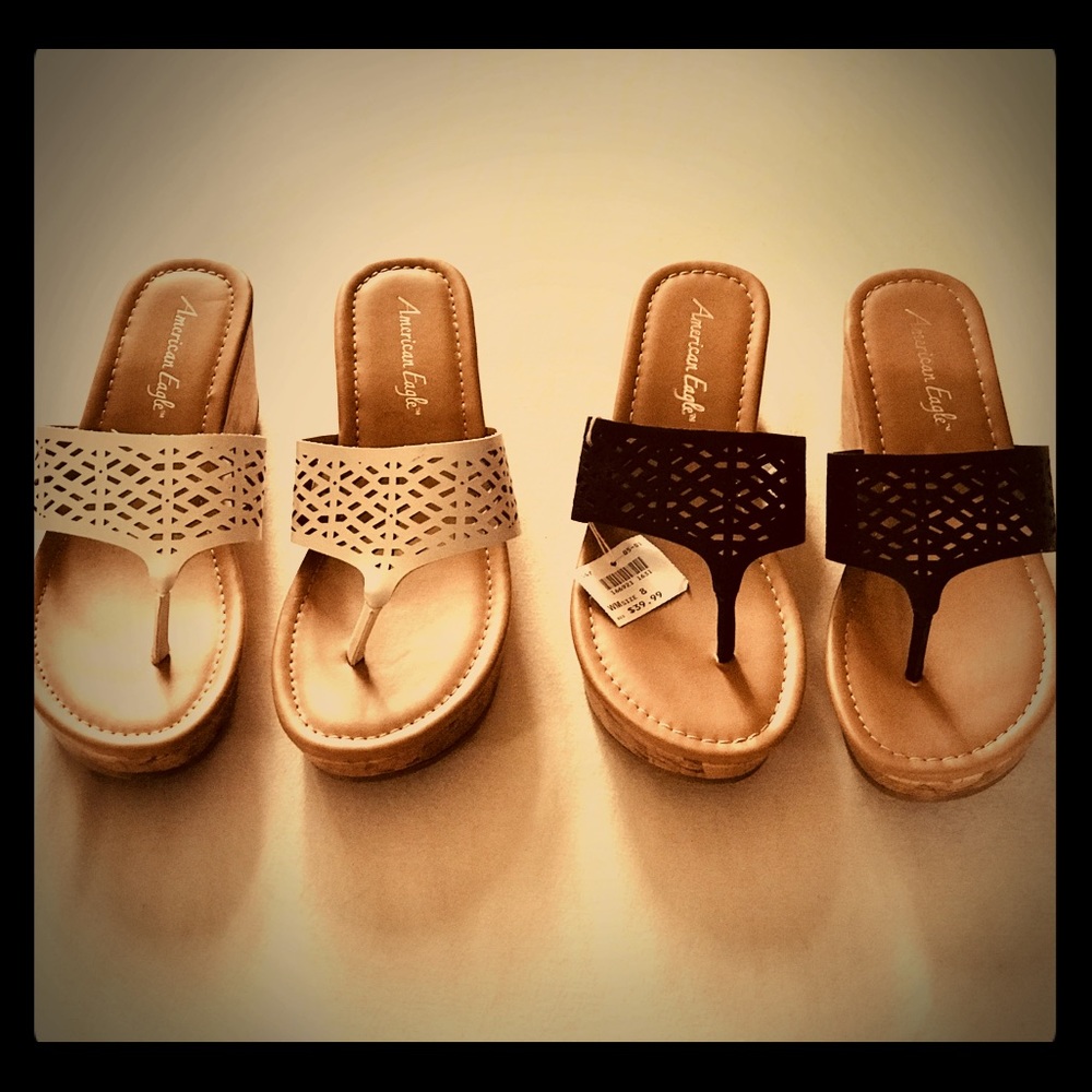 2 Pairs American Eagle Platform Sandals Sz 8